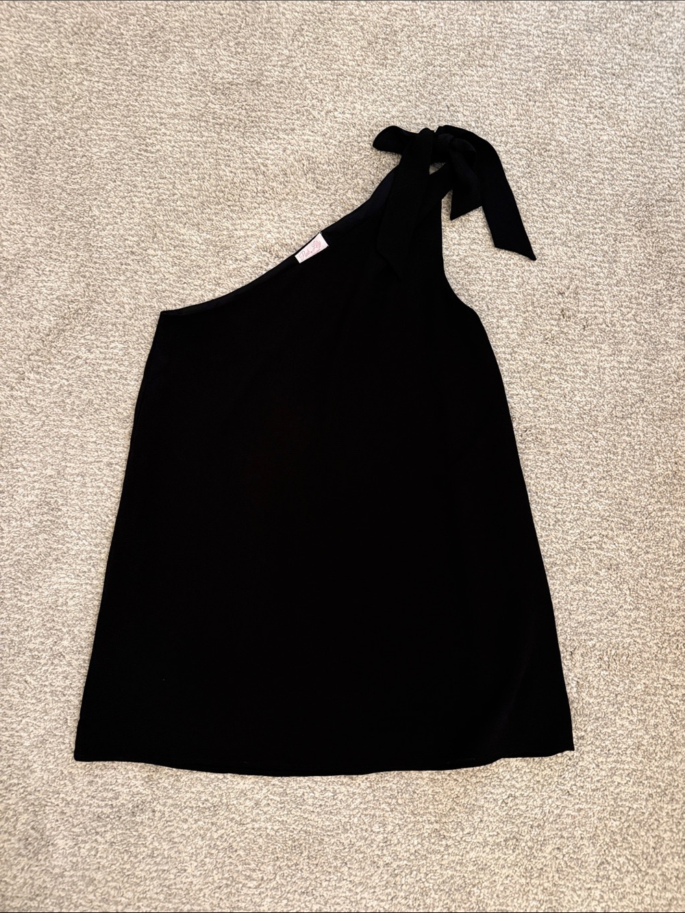 Pink Lily One-Shoulder Black Tie-Shoulder Dress